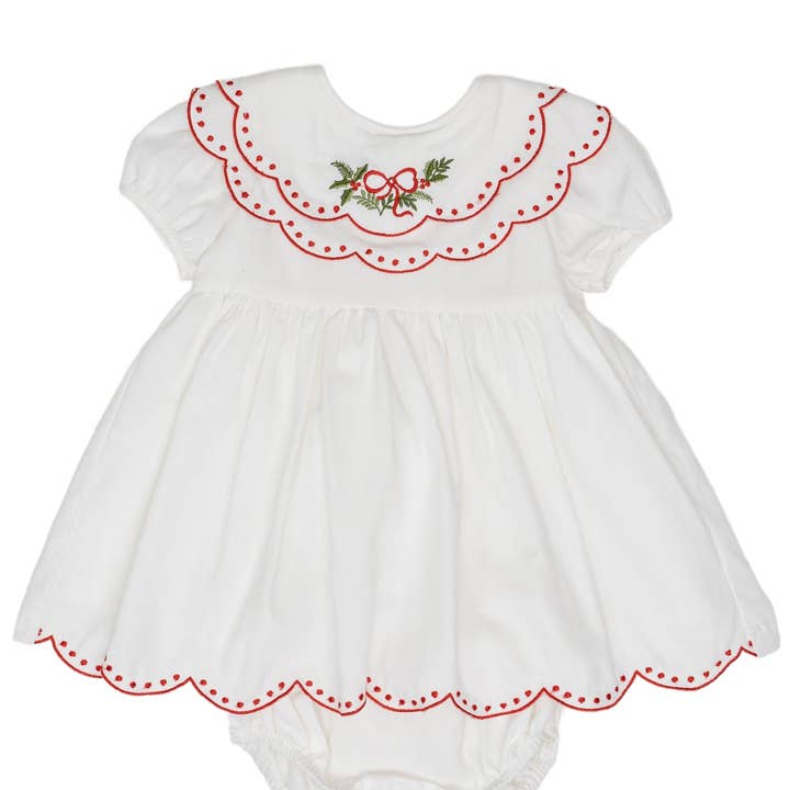Carol White Holly Wreath Bloomer Set for wholesale by The Oaks Apparel Company