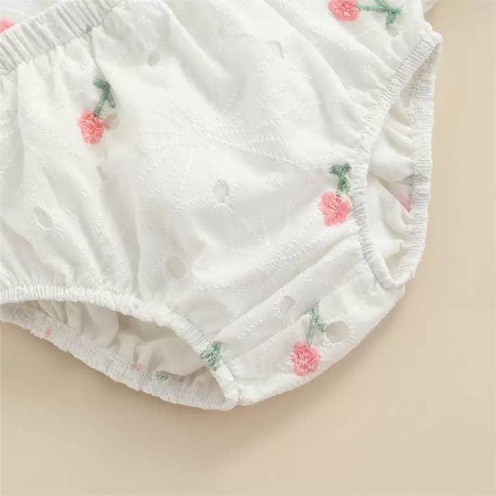Fennco Styles - Wholesale Clothing Set - Baby - Eyelet Flower Cotton Baby Dress, Bloomers & Headband6