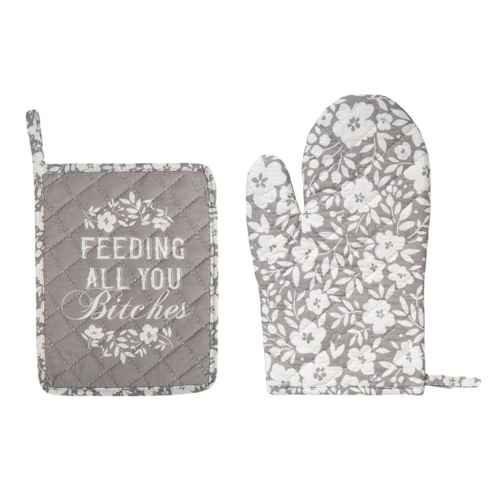SALE Feed Bitches Pot Holder & Oven Mitt S/2 for wholesale by Totalee Gift