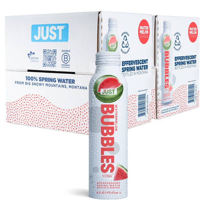 JUST Goods - Wholesale Sparkling Water - Watermelon Bubbles-- 16 fl oz | 24 Pack