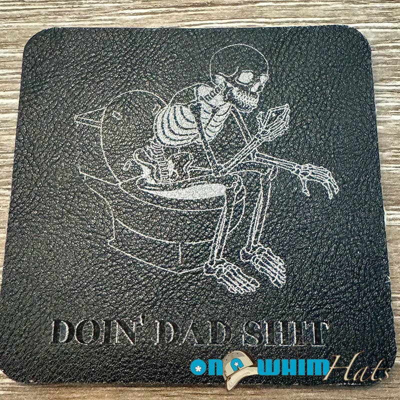 On a Whim Hats - Wholesale Patch - Dad Shit Iron-On Leather Patch0