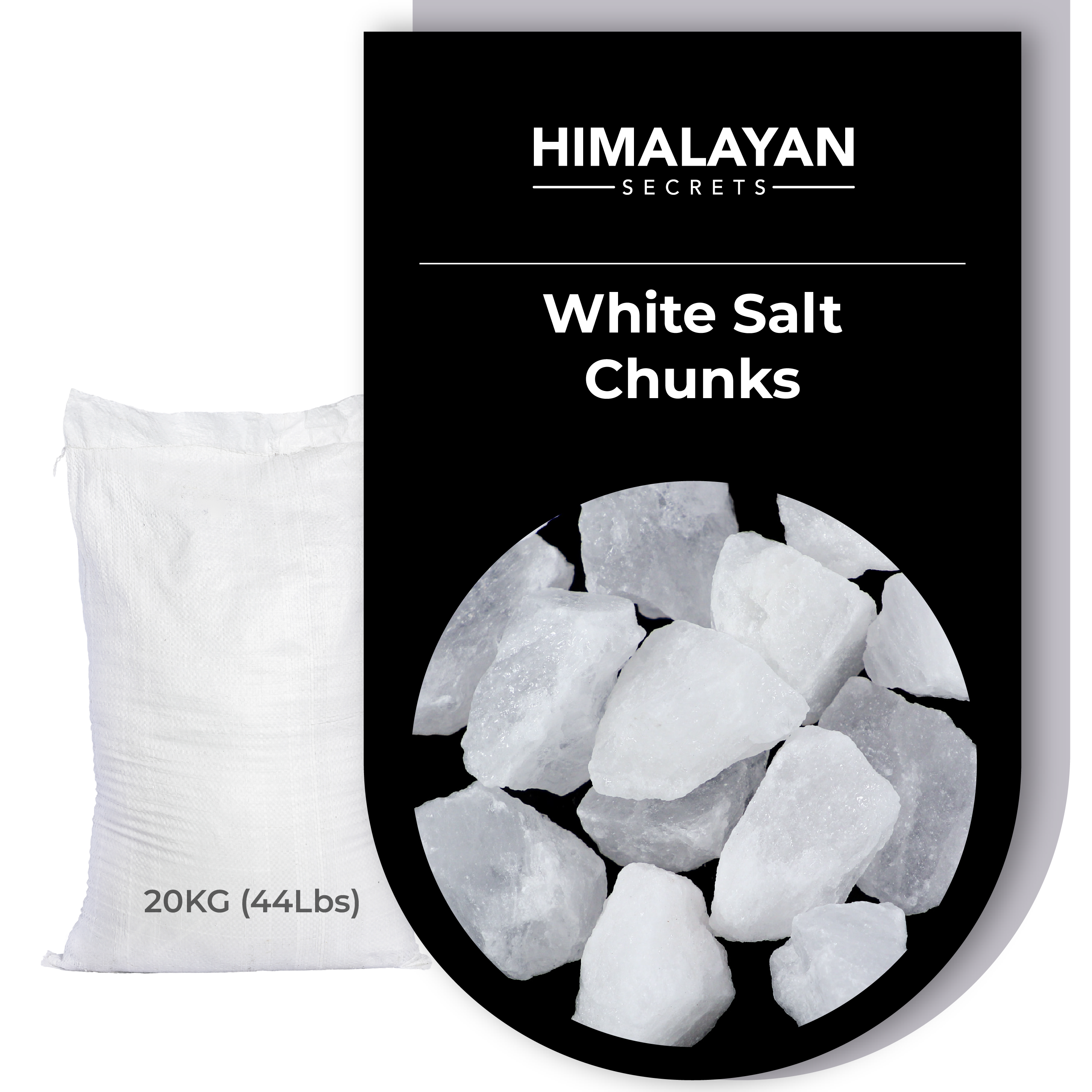 Himalayan Secrets - Wholesale Salt - 44 Lbs Edible Himalayan White Salt 60-90g CHUNKS2