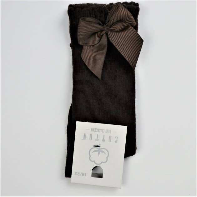 Cotton Socks - Wholesale Socks - Baby - MA101 HIGH SOCK CHILD WITH GROSGRAIN BOW 100% COTTON3
