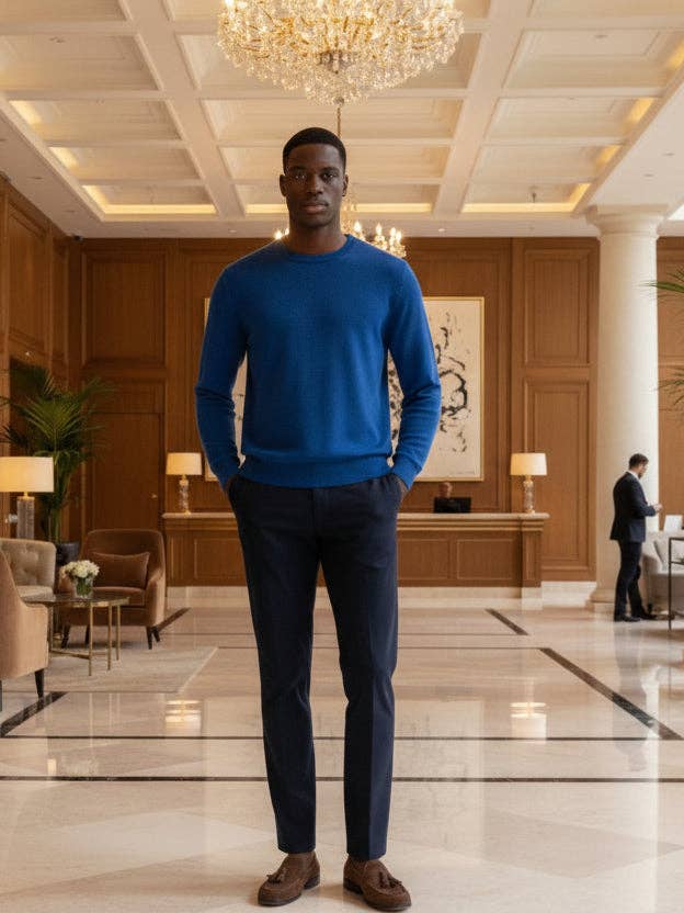 Azur Cashmere Crew Neck Sweater Ripley for engroshandel hos Hommard