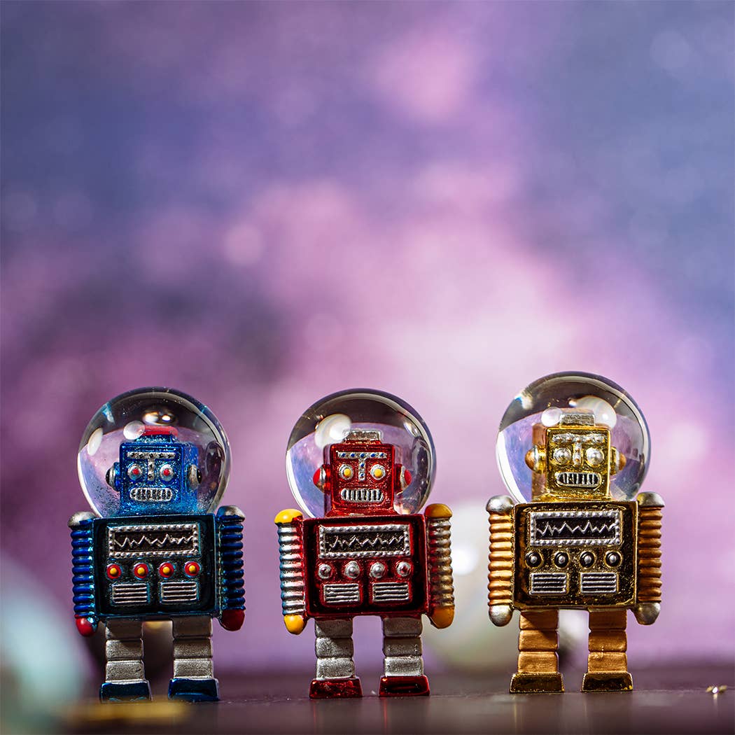 Merri Glow - Wholesale Snow Globe - Robot Snowglow Mini Trio - 35mm0