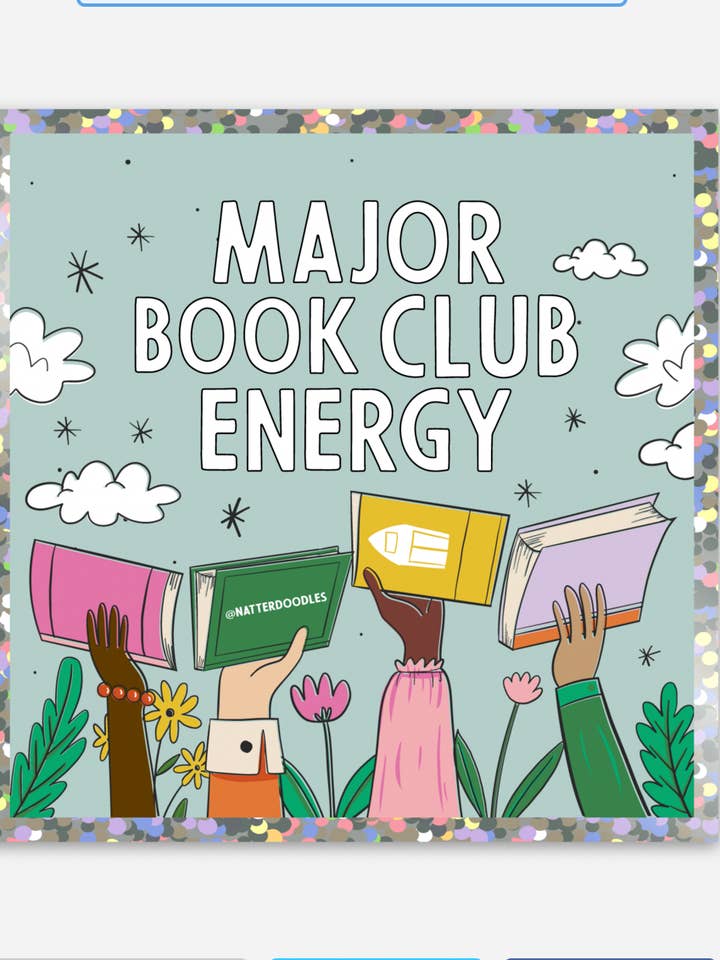 Major Book Club Energy Waterproof Reading Bookish Sticker for wholesale by NatterDoodle
