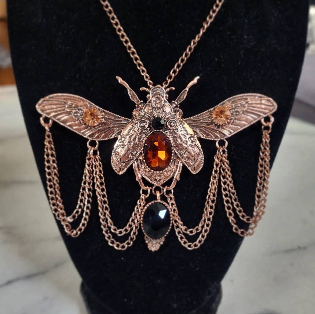 Freebird Revolution - Wholesale Pendant/Charm Necklace - Scarab Beetle Antique Copper Steampunk Necklace Pendant1