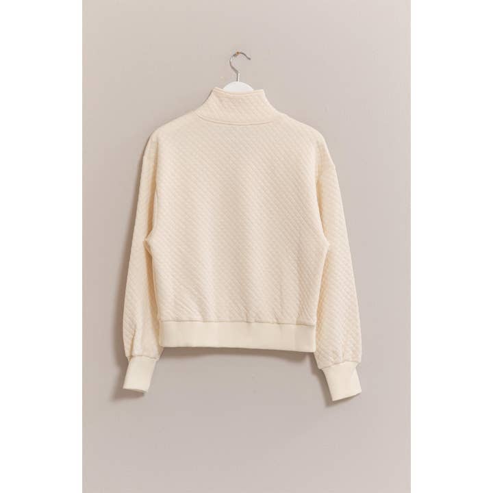 HYFVE - Wholesale Sweatshirt - Women's - HF25C418-Quilted Half Zip Pullover