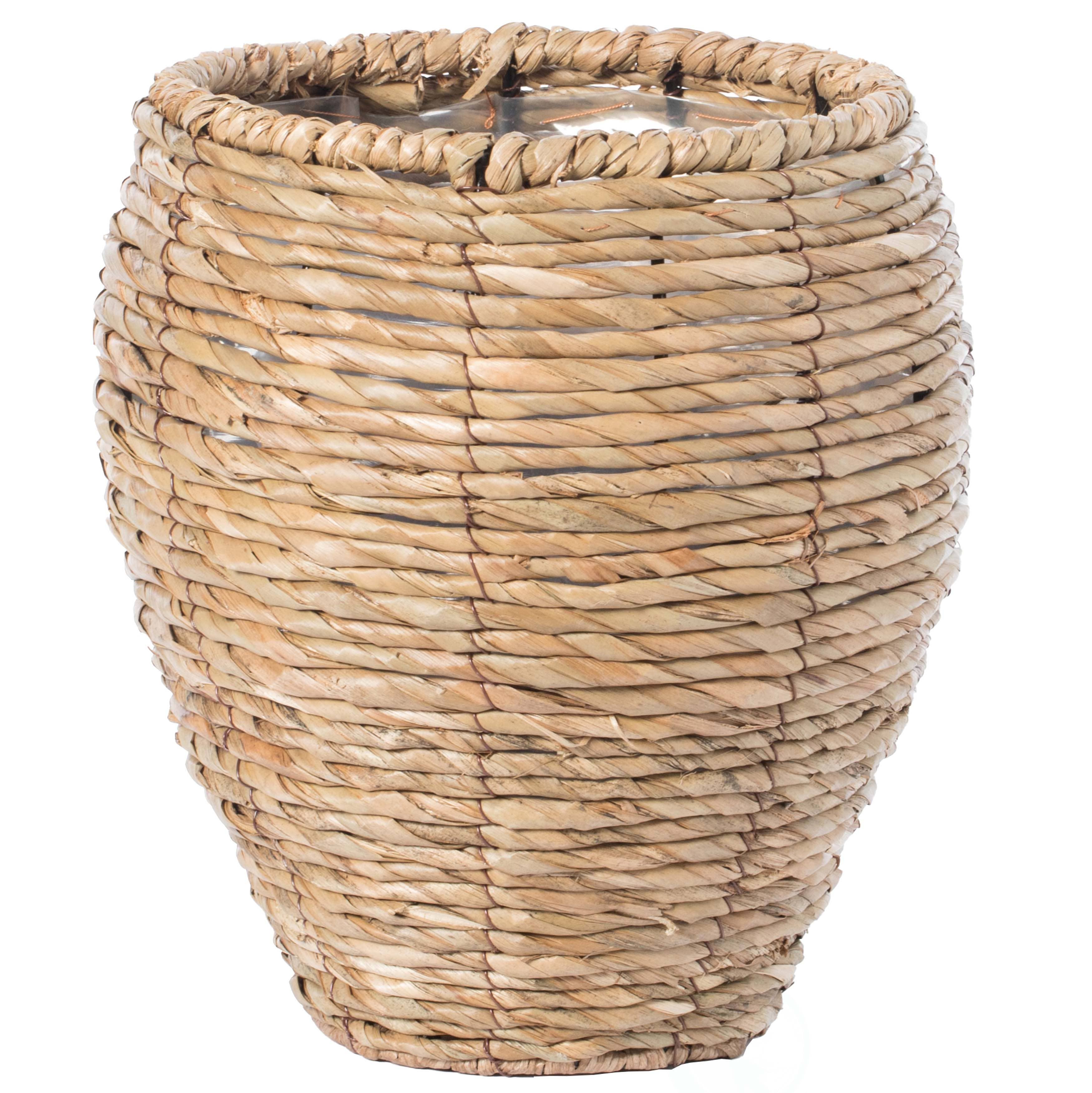 Quickway Imports - Wholesale Plant Pot - Woven Round Flower Pot Planter Basket with Plastic Lining14