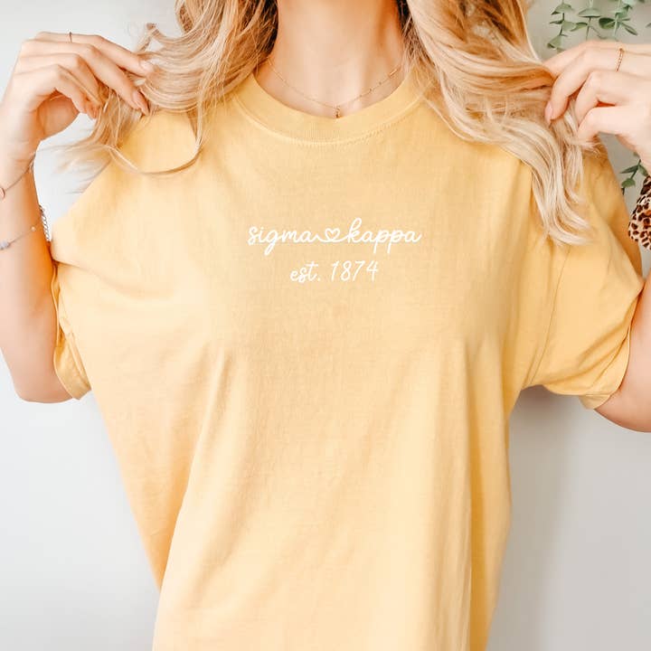 Golden Sol Collective - Wholesale Screen Printed T-Shirt - Women's - Sigma Kappa Sorority T-shirt5