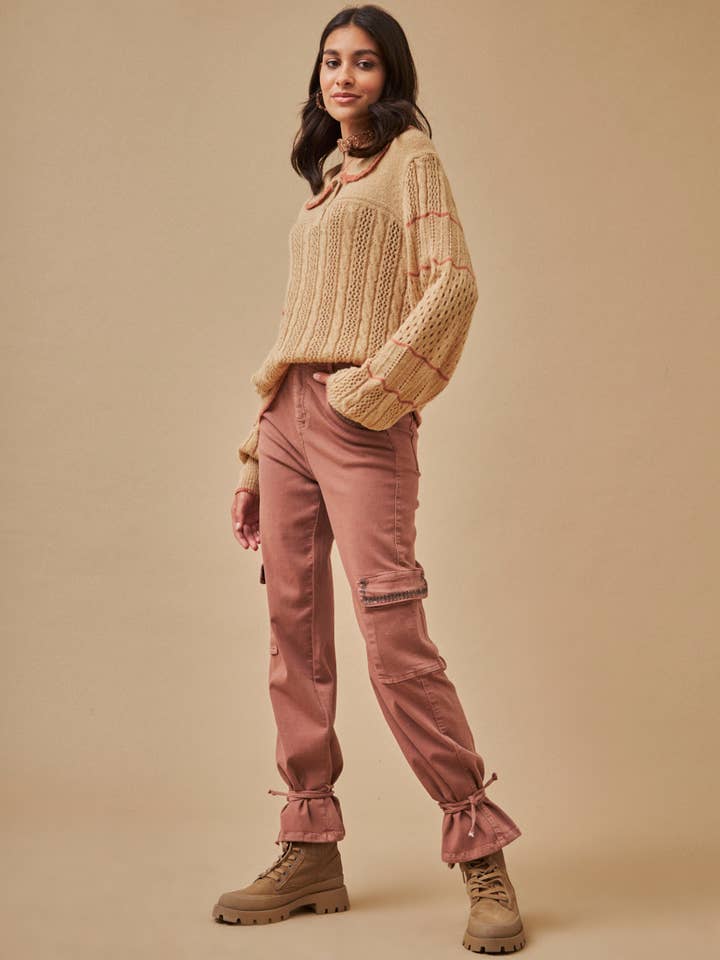 TS.ANTILLAS polo med høj hals med ålestribemønster og kontrastlinie for engroshandel hos NKN Nekane