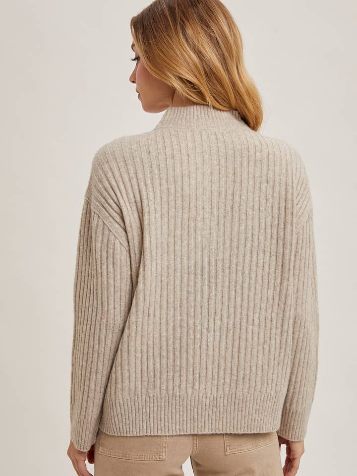 Bluivy - Vente Pull en maille – femme - PULL EN TRICOT À COL HENLEY ET BOUTONNÉ SUR LE DEVANT8