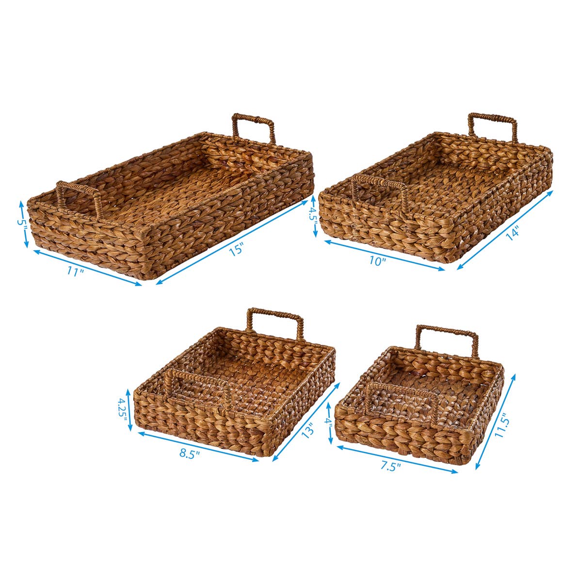 Split P - Wholesale Basket - Tray Baskets Set of 4 Honey3