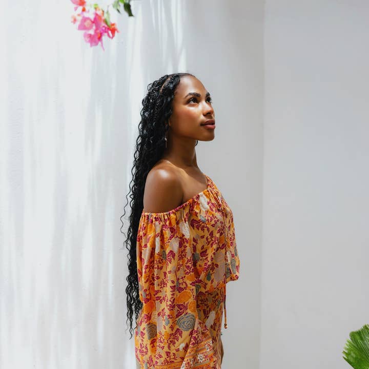 Blusa Josie em Wildflower por atacado de Sea Lustre