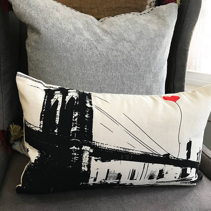 NYC New York Brooklyn Bridge 10"x18” Rectangular Pillow for wholesale by noteify