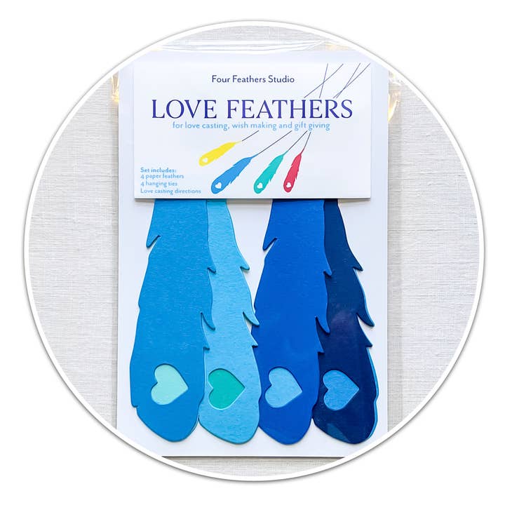 Love Feathers for wholesale by Four Feathers Studio