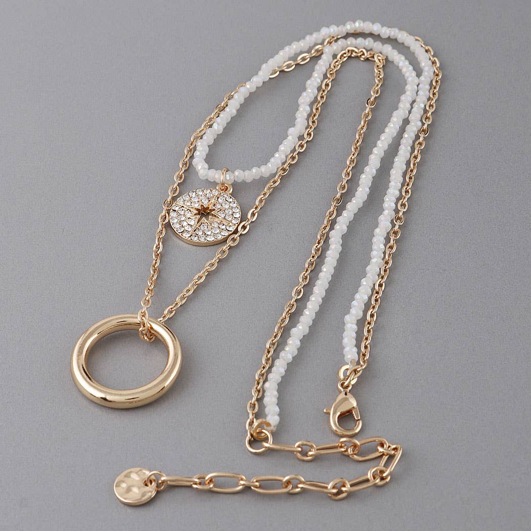 3AM BY H&D ACCESSORIES - Wholesale Pendant/Charm Necklace - Double Layered Star Pendant Necklace3