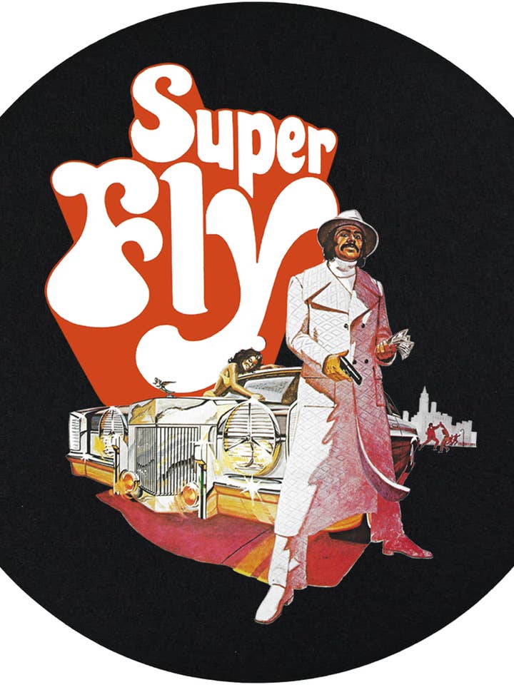 SUPER FLY : "AFFICHE USA" TAPIS DE PLATINE pour la vente par Atom Age Industries
