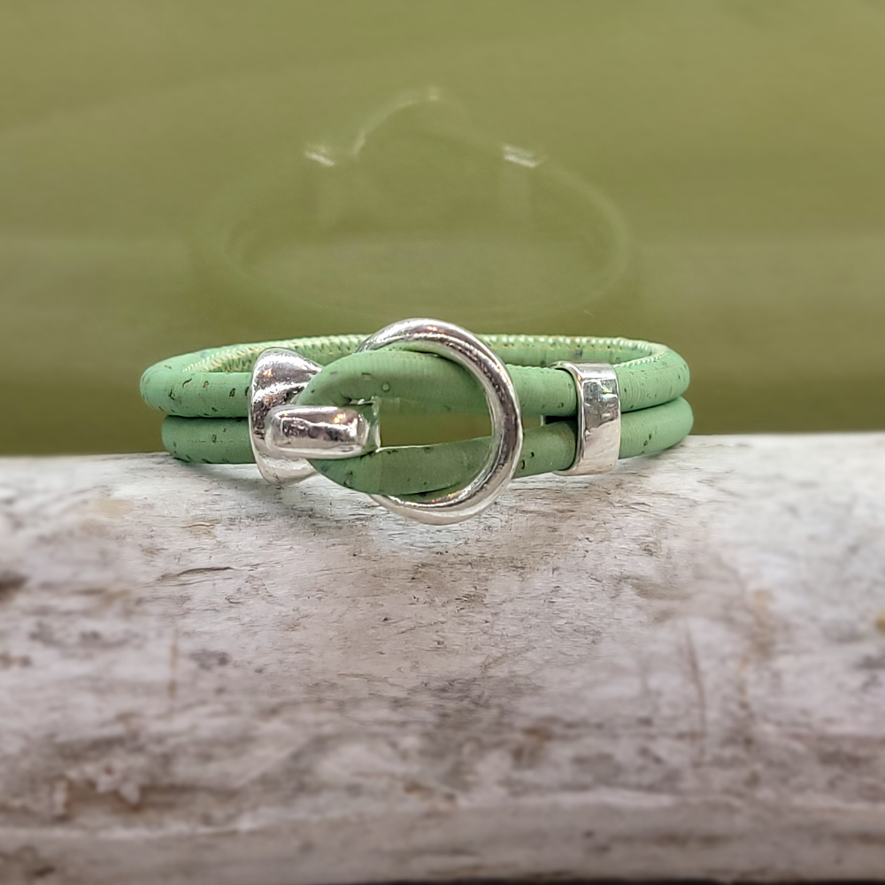 Gem Lounge Jewelry - Wholesale Bangle Bracelet - Pick Your Color: Cork Silver Open Hook Bracelet0