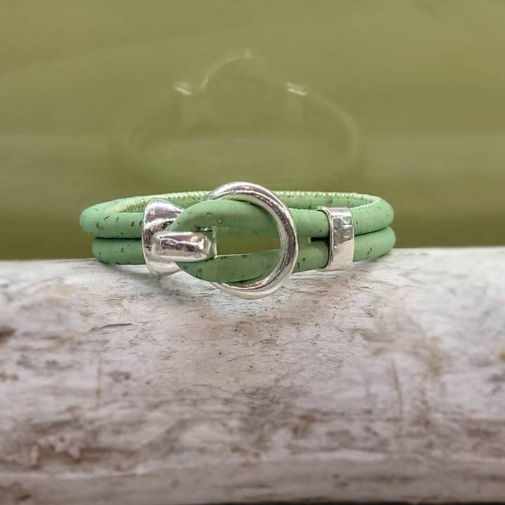 Gem Lounge Jewelry - Wholesale Bangle Bracelet - Pick Your Color: Cork Silver Open Hook Bracelet