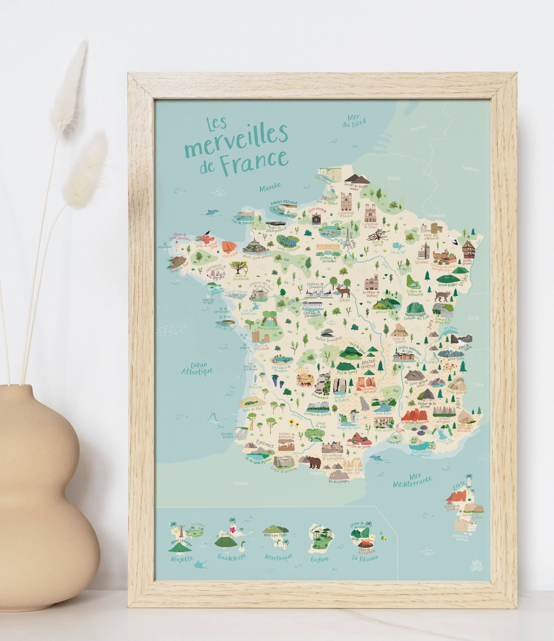 Papier curieux - Wholesale Poster - Fun poster poster map of France1