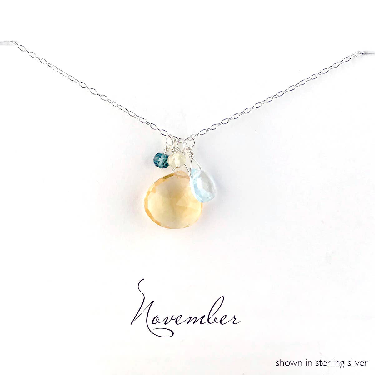 Susan Roberts Jewelry - Wholesale Pendant/Charm Necklace - November Birthstone Silver Necklace1