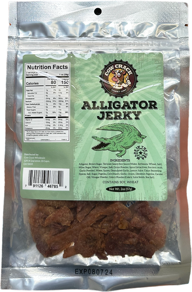 Cow Crack Wholesale - Vente Viande séchée - Cow Crack Alligator Jerky 2 oz1