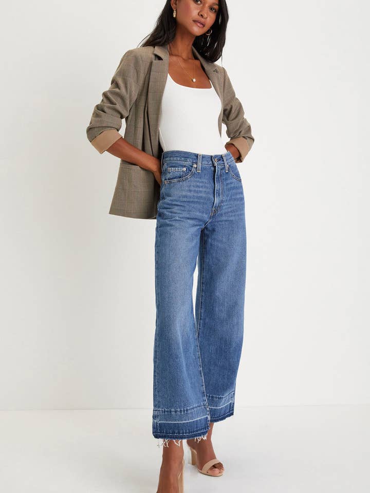 Lovesoft - Venta al por mayor Vaqueros - Mujer - Vaqueros de pierna recta suelta de cintura alta en bruto21