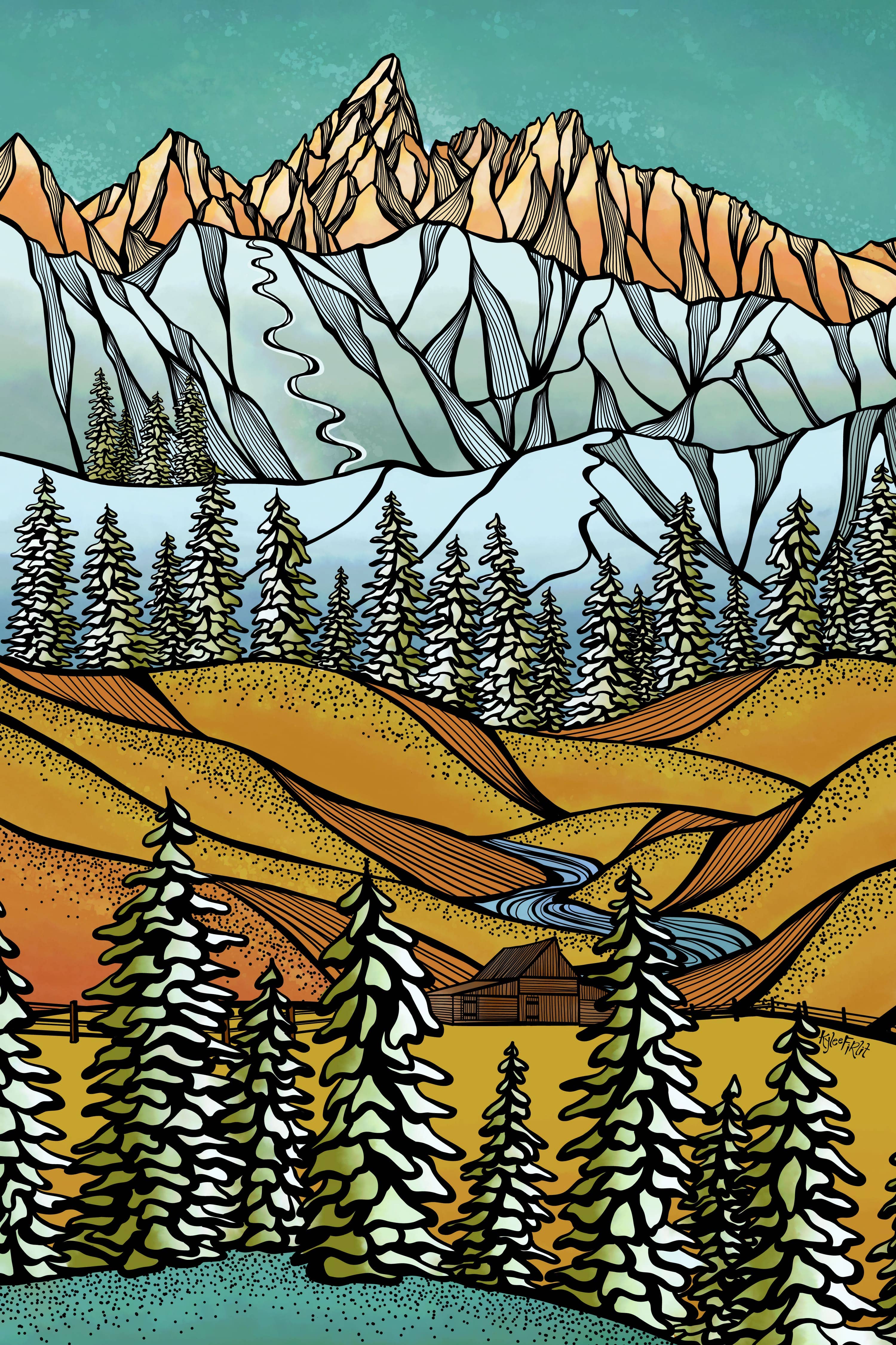 Kylee Firlit Creative - Wholesale Art Print - Grand Teton Art Print1