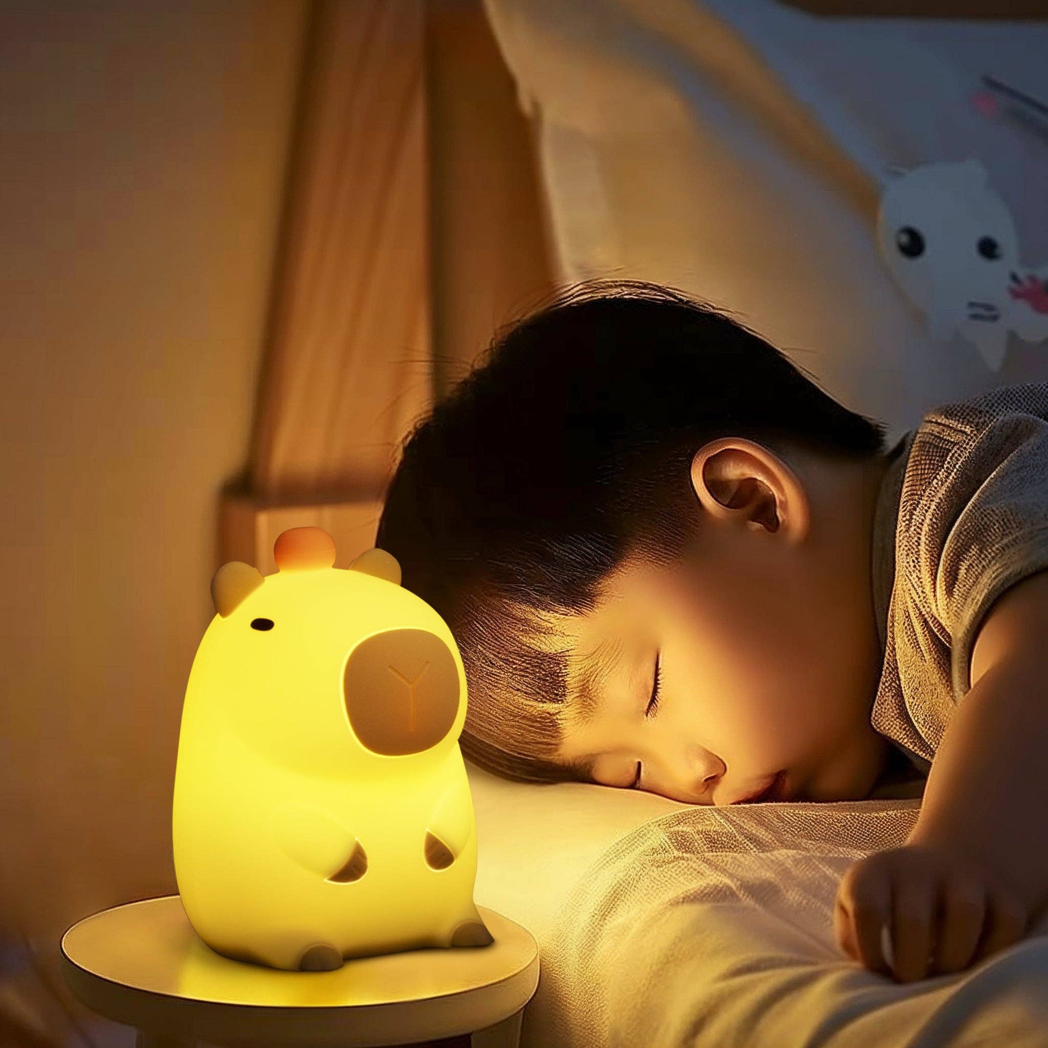 Zoe Sage - Wholesale Night light – Child & baby - Capybara LED Night Light USB Rechargeable Animal Touch Control Lamp4