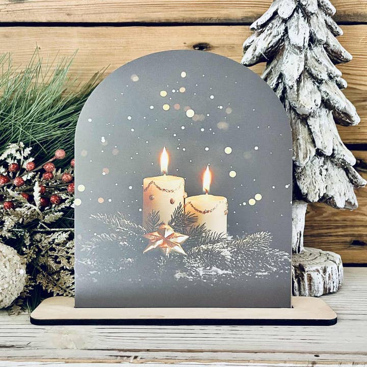 Christmas Candle Tabletop Sign – Farmhouse Holiday Decor for wholesale by The Farmer's Wife