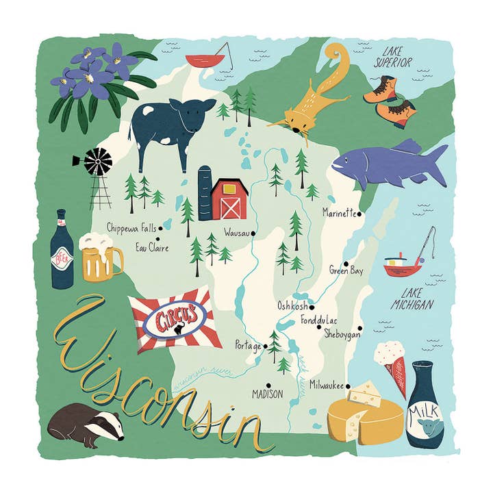 CounterArt/Highland Home/Thirstystone – Großhandel Untersetzer – Thirstystone Wisconsin Home Absorbierende Steinuntersetzer, 4 Stück