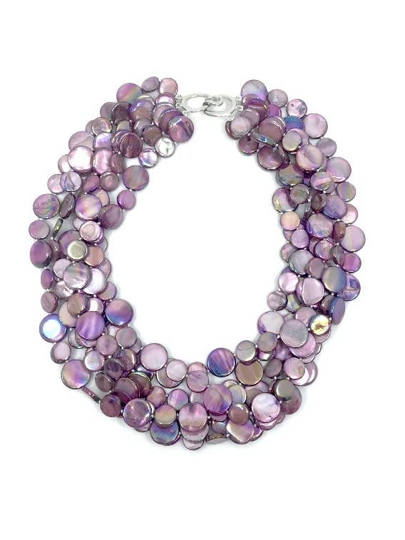 382021 - Purple 5 Strand MOP Necklace for wholesale by Sea Lily