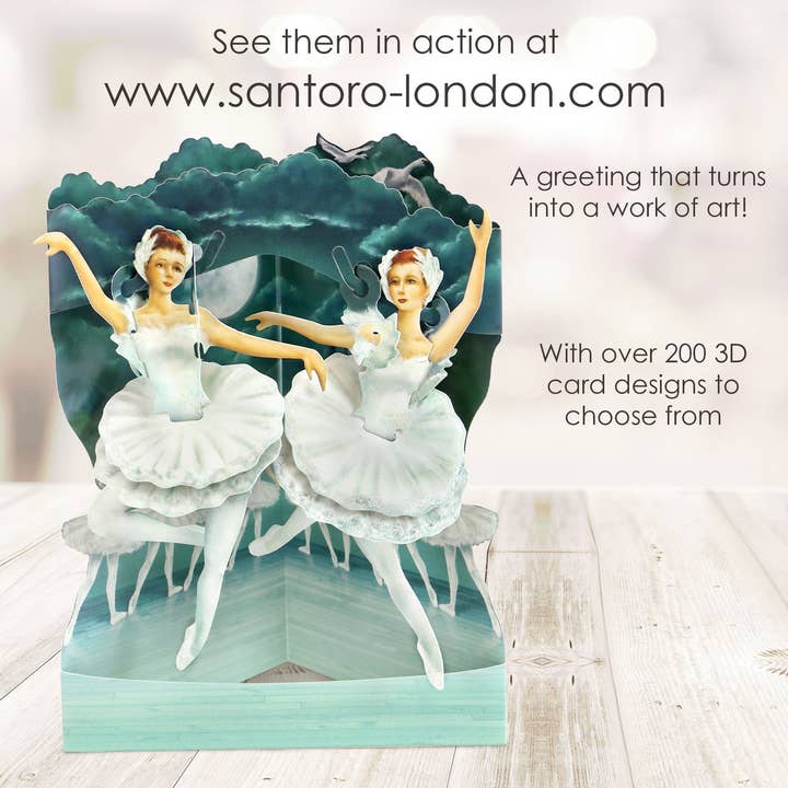 Santoro London - Wholesale Everyday Greeting Card - SC131 – Swing Cards - Ballet-Swan Lake3