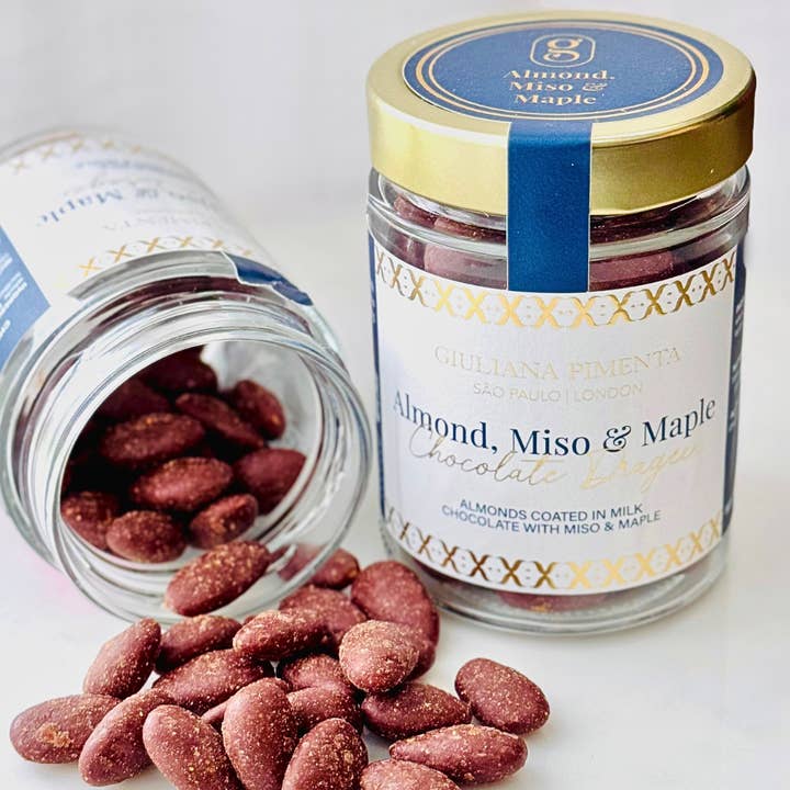 Almond, Miso & Maple Chocolate Dragees for wholesale by Giuliana Pimenta
