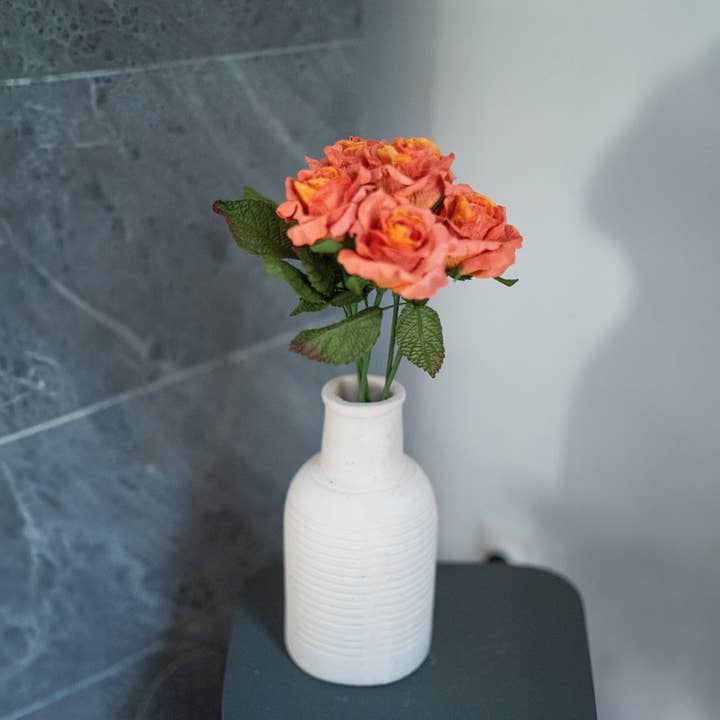 Rose Lady in orange paper for wholesale by Flowrette