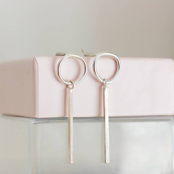Circle Bar Stud Earrings for wholesale by Fawn And Rose