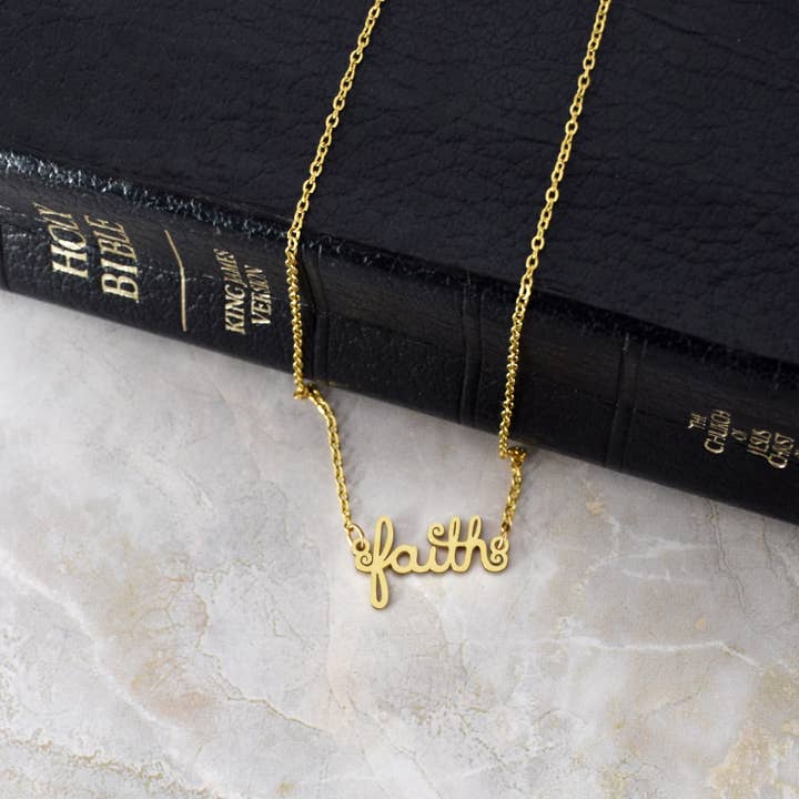 Lifebeats Gifts - Wholesale Pendant/charm necklace - Faith Script Necklace5