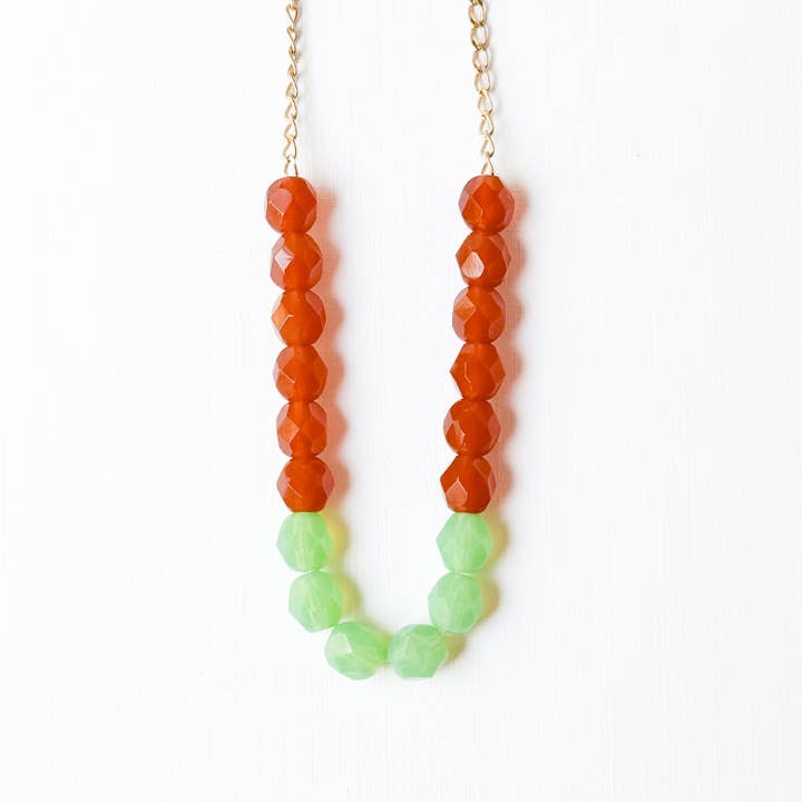 Nest Pretty Things - Wholesale Beaded/Pearl Necklace - Two-Tone Glass Bead Necklace on 24K Gold Chain- 12 colors17