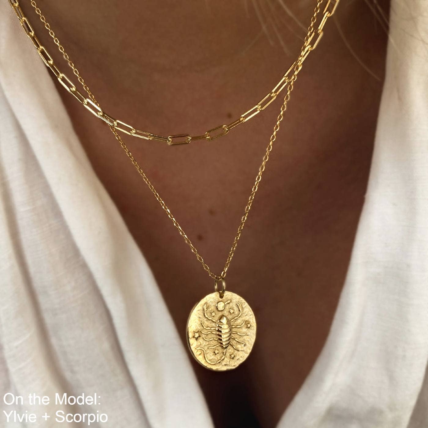 Love Local Jewelry - Vente Colliers à pendentif - Collier pendentif Scorpion en or 18 carats et argent 9257