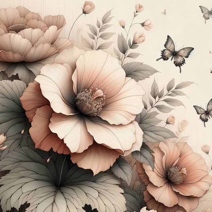 Pétales de Pêche - Papier Découpage Menthe NOUVELLE SORTIE pour la vente par Mint by Michelle