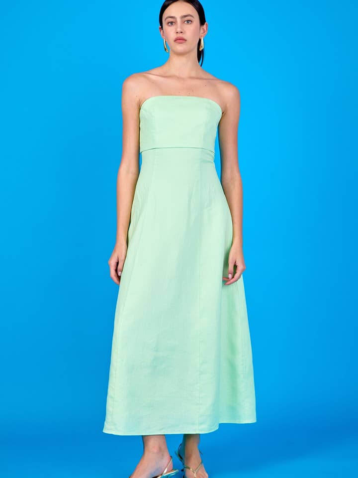 Lucia Vikbar Axelbandslös Maxiklänning i Linne för wholesale av Endless Rose