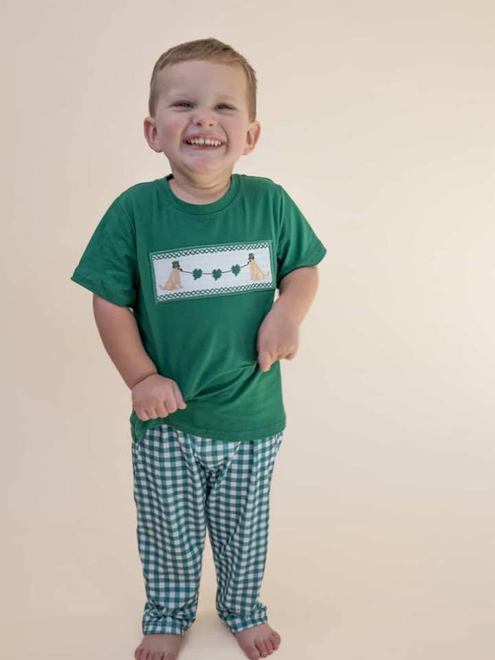 Conjunto de cuadros con cachorro de trébol para el Día de San Patricio para niños. para venta al por mayor de Rylee Faith Designs