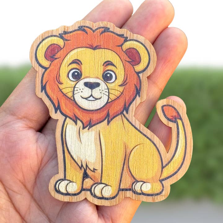 Autocolante em Madeira de Bambu “LION” - Autocolante de Bambu de Animais Bonito por atacado de AFK Design Co