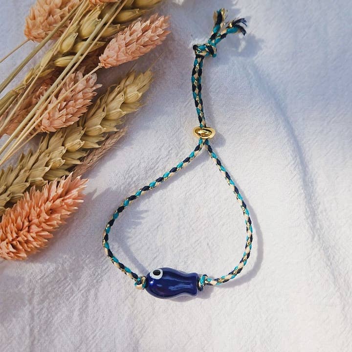 Dark blue fish bracelet for wholesale by Ibiza Boutique