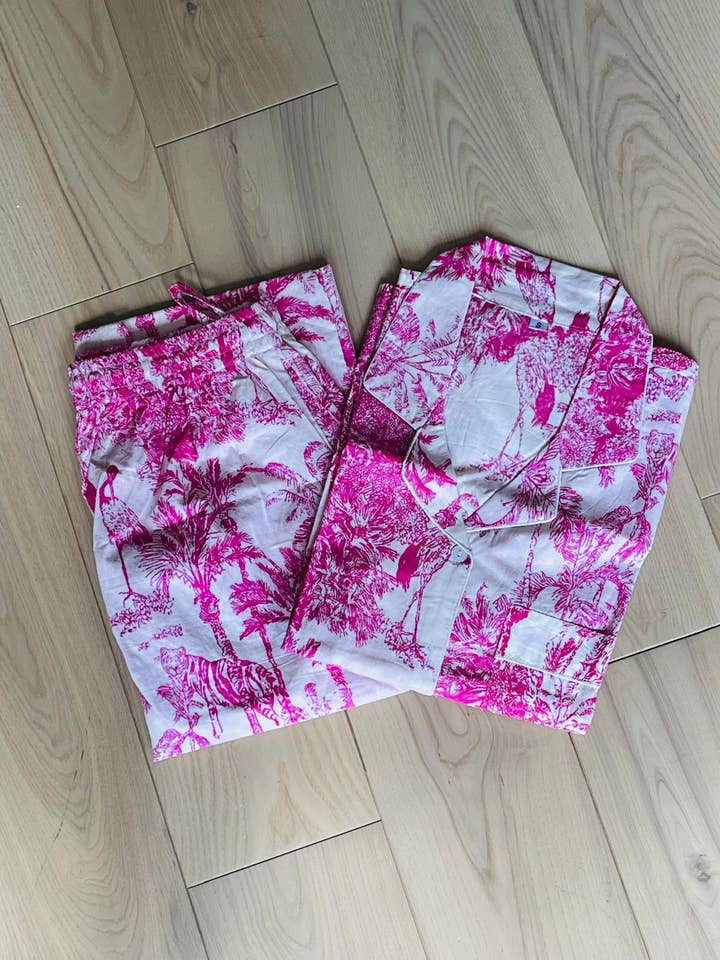 Blush Pink Long Pajama Set for wholesale by AMRANIS