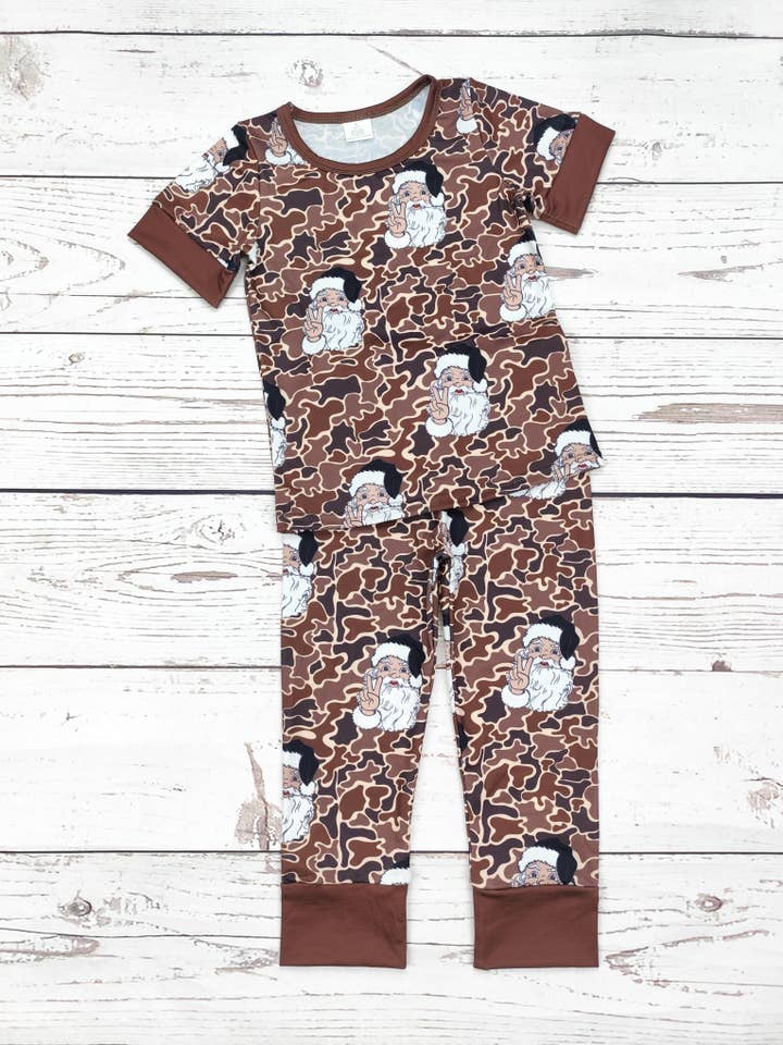 sassy kids palace - Wholesale Sleepwear Set - Kids - Boys Camouflage Christmas Pajamas