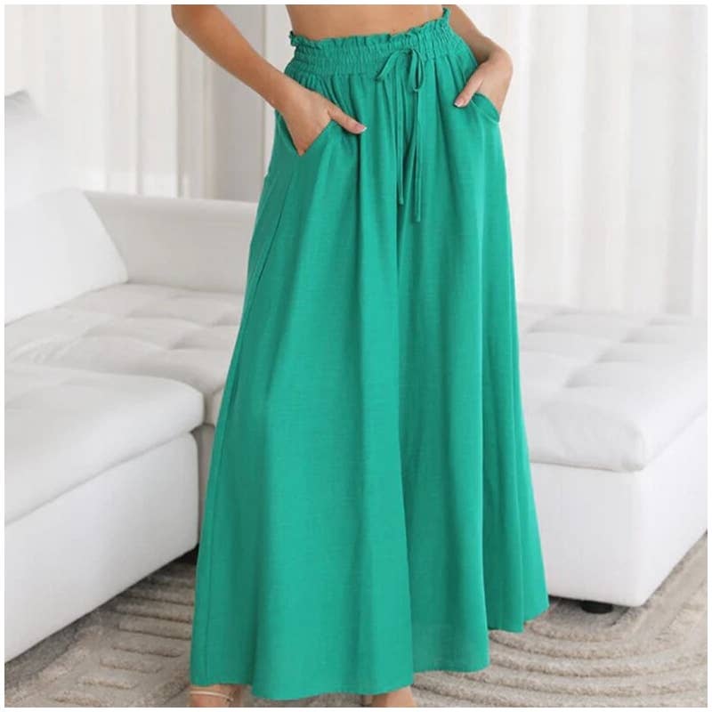 UZ Wholesale Store - Vente Pantalon – femme - Pantalon décontracté ample uni à jambes larges5