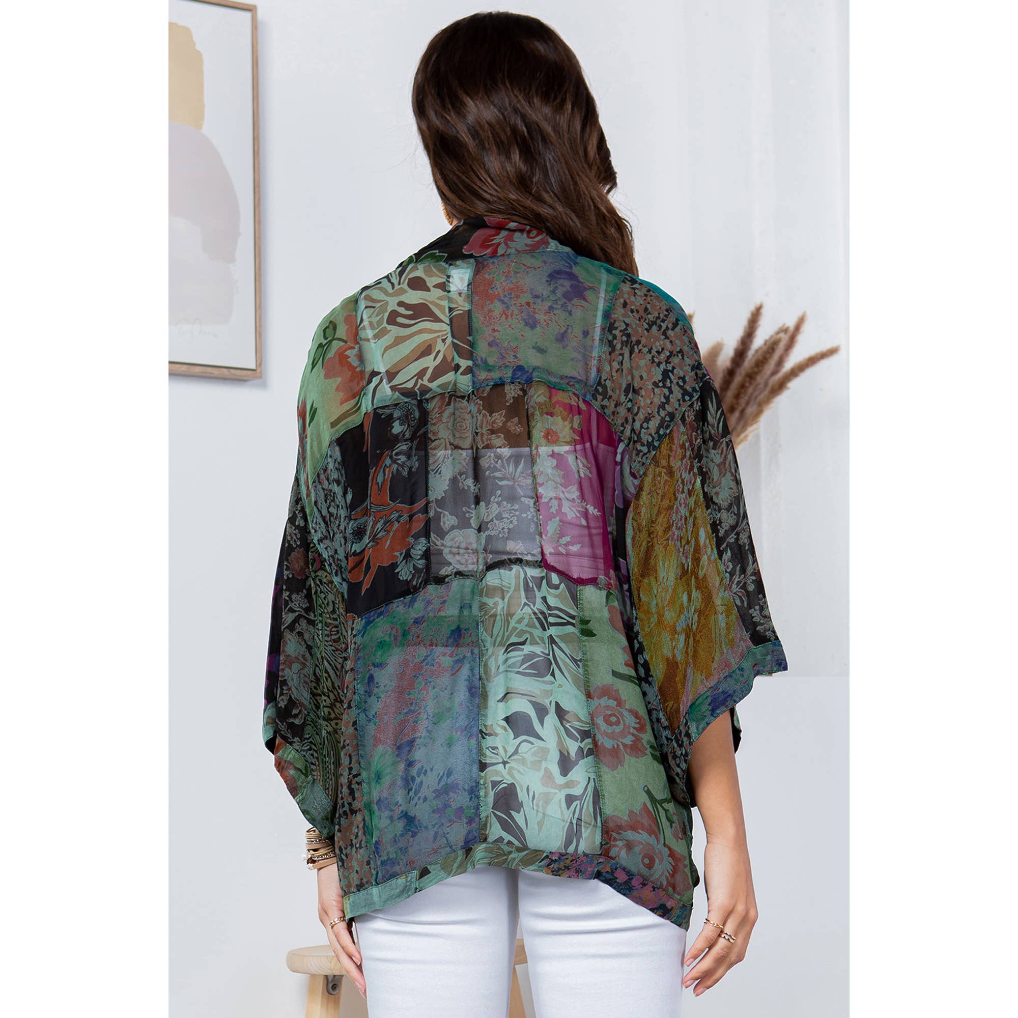 Young Threads - Wholesale Kimono - Women's - Kimono Top In Overdyed Mix N Match Patches - in 7 Color ways16