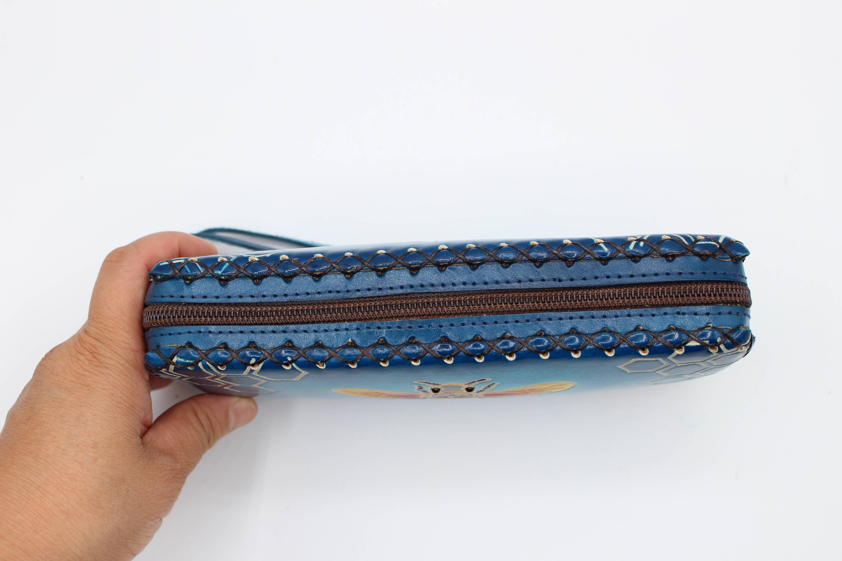 Sunflower Handmade leather inc – Carteira - Mulher por atacado – Carteira artesanal em couro para abelhas4